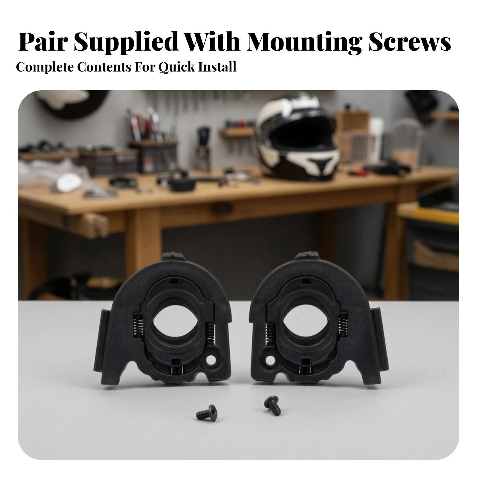 Helmet Base Mount with Screws Compatible Helmet Base Mount Hardware Compact Practical for Motorcyclists