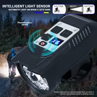 9LED Cycling Torch Type C Rechargeable Bike Flashlights Ultralight Handlebar Lights Outdoor Whaterproof Lantern for Bicycle 6