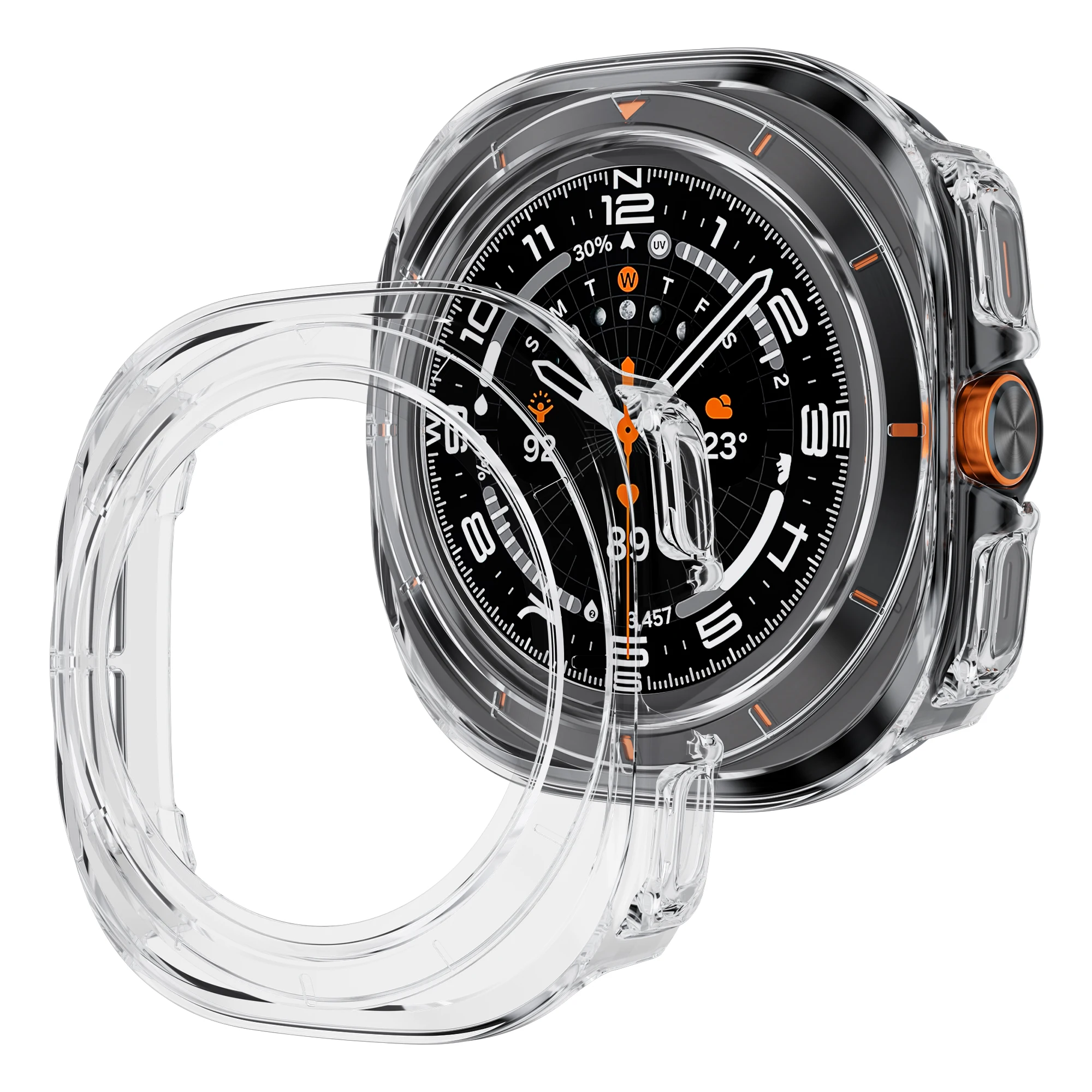 Capa para pc para samsung galaxy watch novo 8 ultra 47mm acessórios oco quadro duro protetor pára-choques para galaxy watch 7 ultra capa