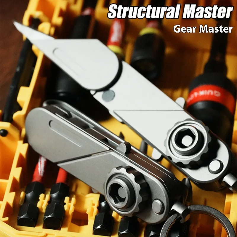 LLavero de liberación rápida de aleación de titanio para hombre, exquisito colgante de cintura, llave de trinquete multifuncional de alta gama para motocicleta