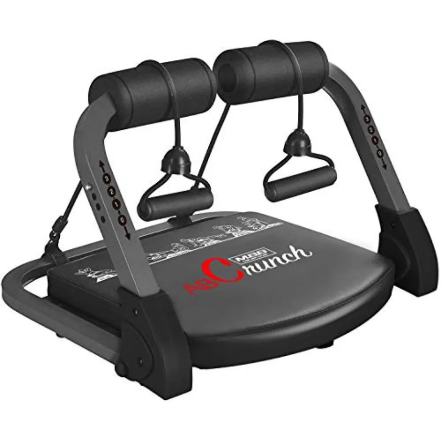 Home gym ab machine for abs and total body workout: ABS exercise equipment with resistance durable plastic construction black c