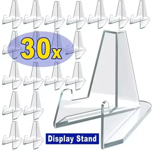 30-1PCS Triangular Card Display Stand Mini Acrylic Idol Photo Picture Holder Stands for Coin Sports Trading Cards Display Racks