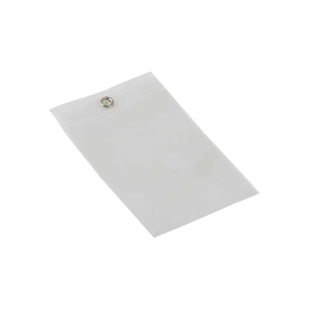 

50pcs Vinyl Pouch With Hanging Hole Tag Envelope Matt Clear Pvc Sign Holder Ticket Sleeve Plastic Bag Price Card Label Pocket