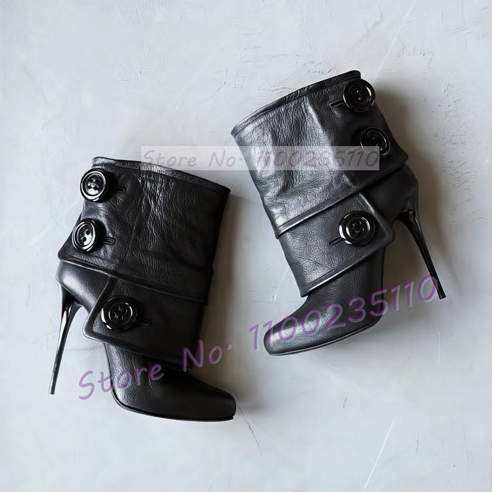 

Женские ботильоны с декоративными пуговицами, кожаные, с острым носком, на высоком каблуке, с лоскутным дизайном, на шпильке, без застежек, сексуальные