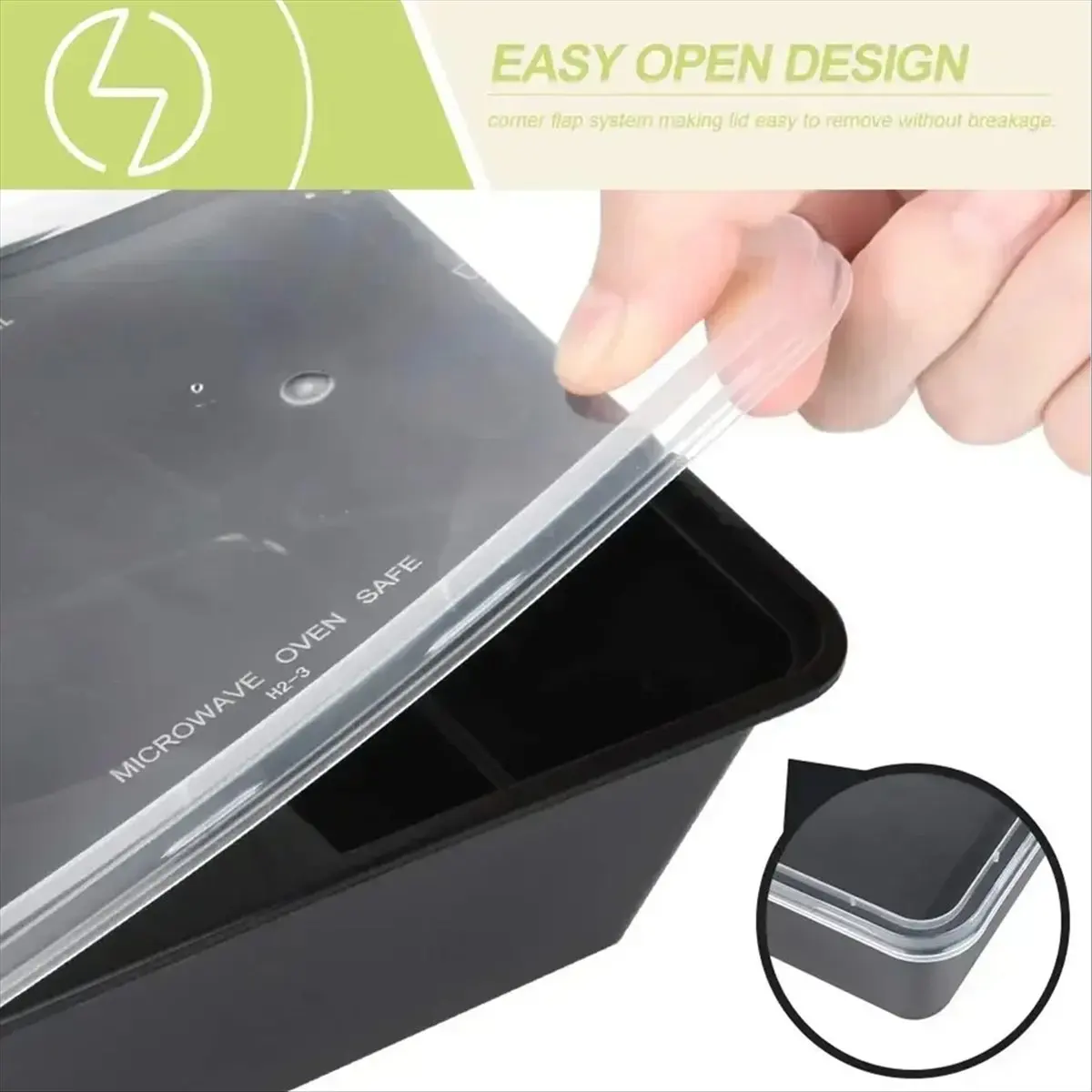 New 1000ml Thick Disposable Takeaway Lunch Box Tableware Can Be Microwave Heated Rectangular Plastic Bowl Food Packaging Box