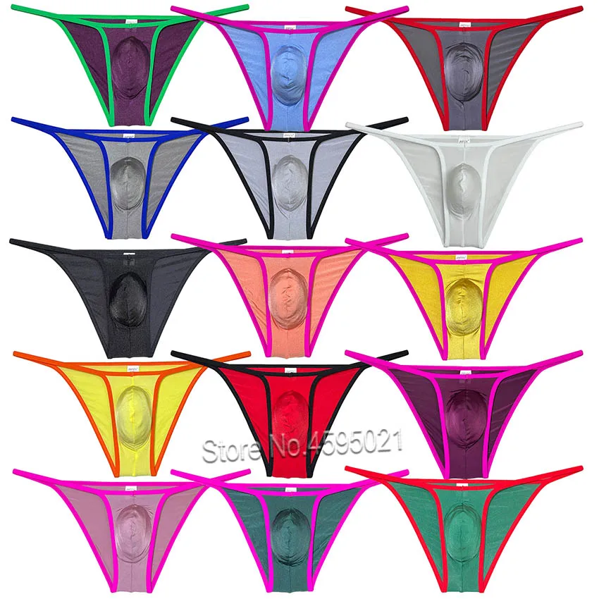 

Мужские трусы бикини из ледяного шелка с цветным мешочком, нижнее белье, ультратонкие спортивные трусы