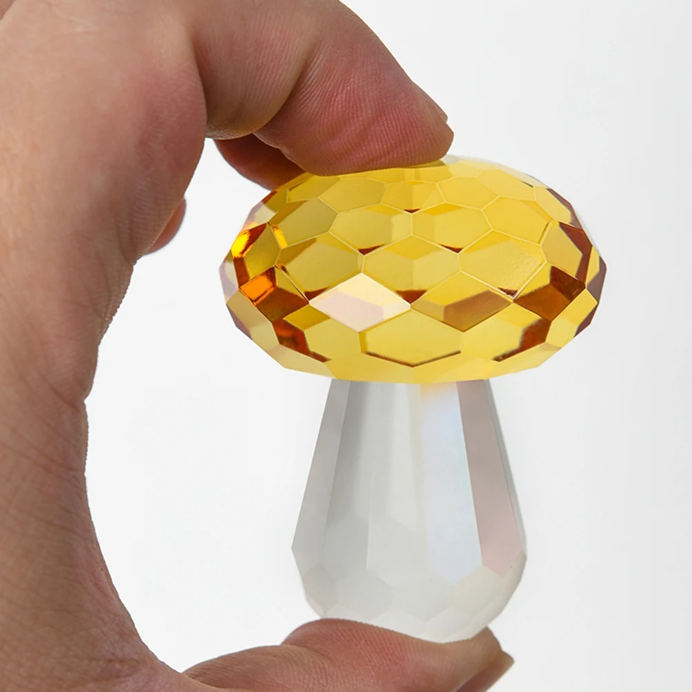 

Ornament Mushroom Crystal Ornaments Artificial Figurine Desktop Decorative Plant Stone Simulation Miniature Golden Statues