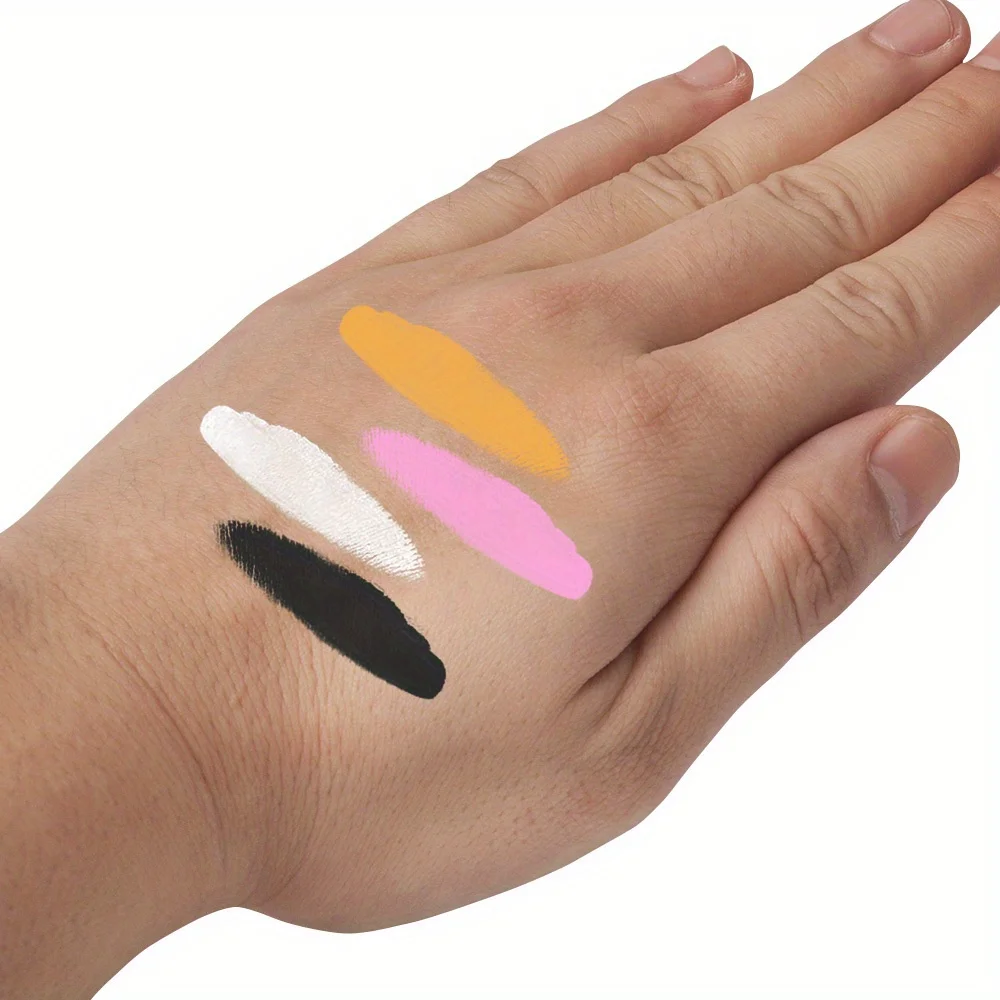 4pcs 10g Brow Mapping Paste for Eyebrows Lip Practice Skin Face with Tattoo Embroidery Positioned Pigment with Brush