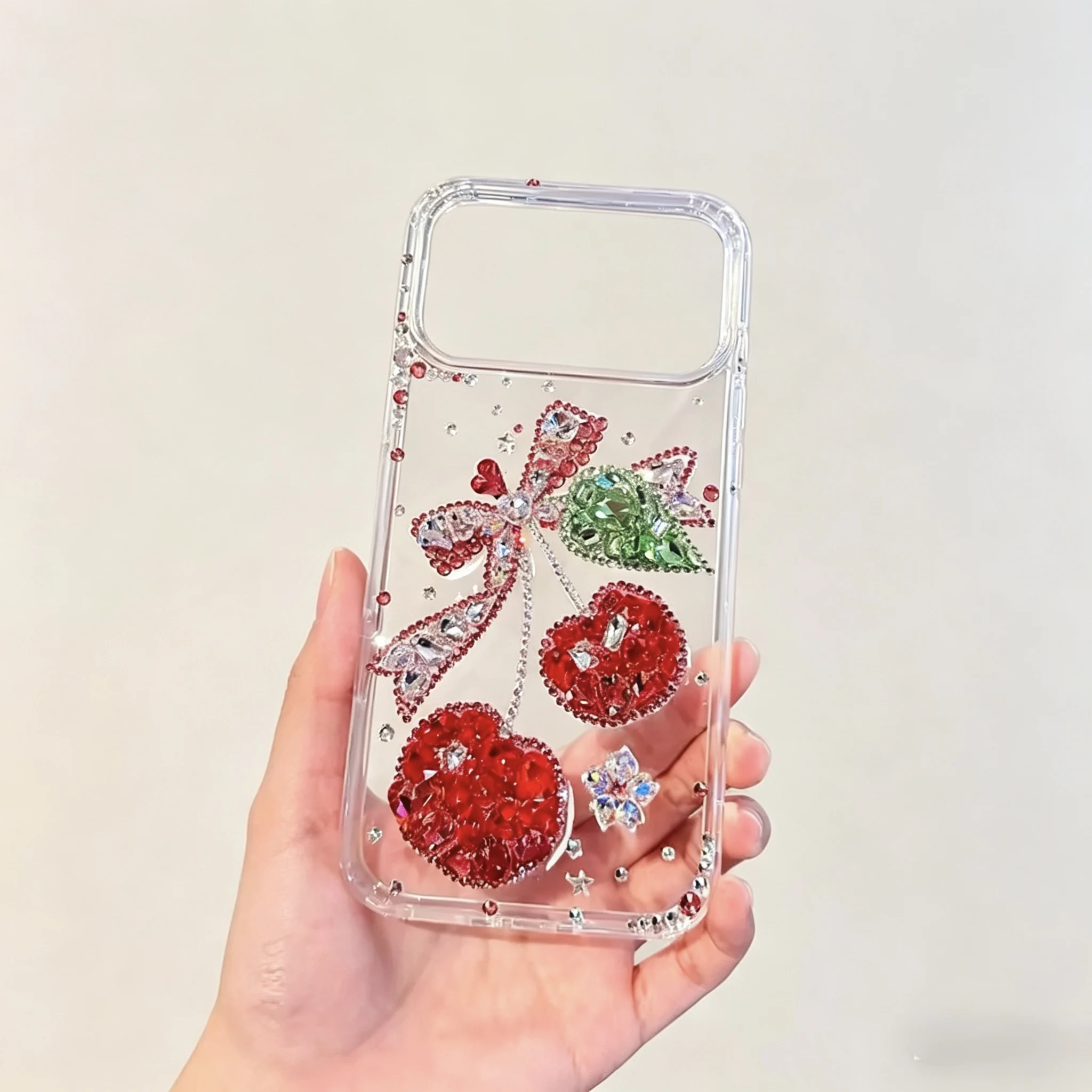 Image 5: Coque de téléphone en strass rouge cerise, compatible avec les téléphones Apple