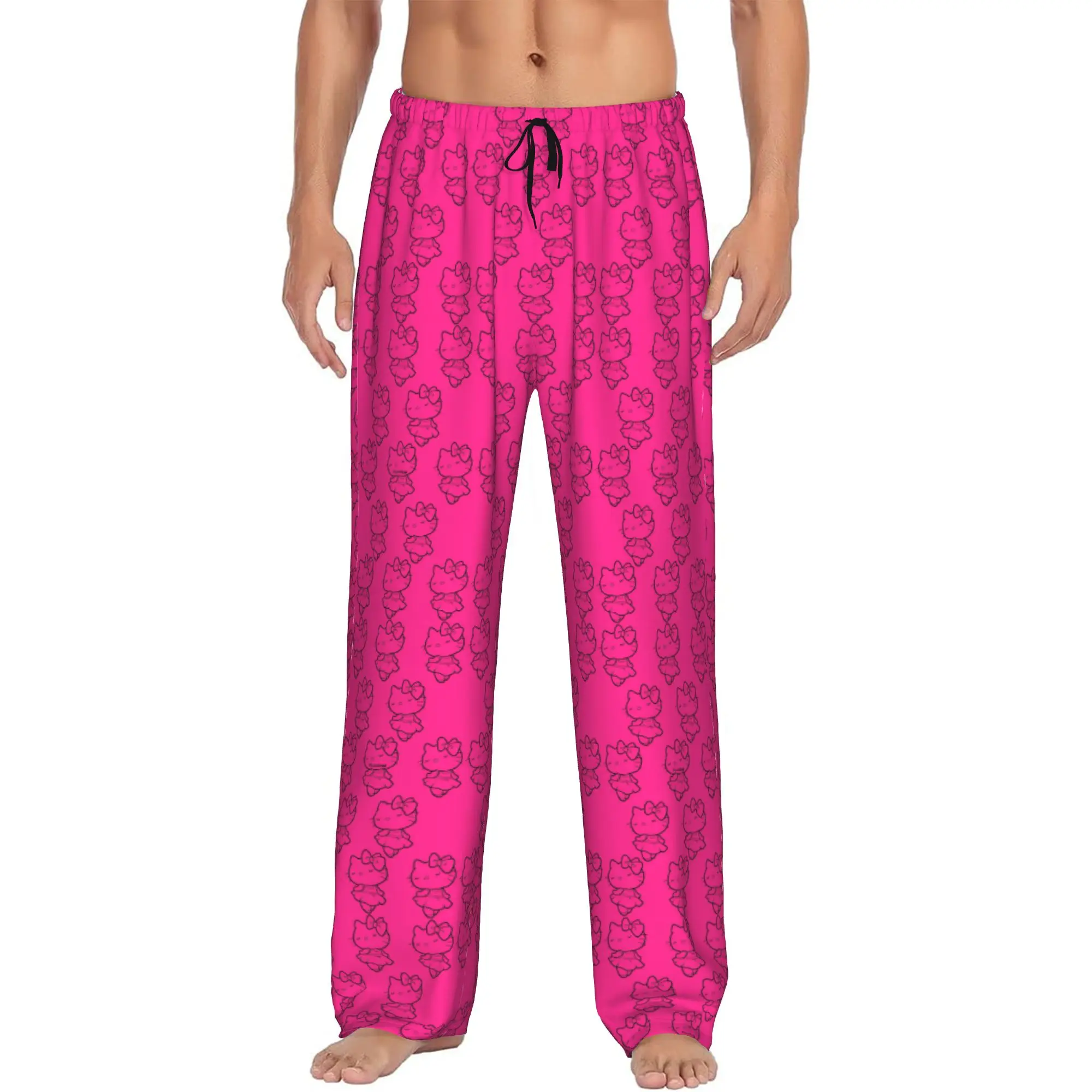 

Custom Men Cat-Cartoon Pajama Pants Printed Anime Cartoon Sleep Sleepwear Bottoms with Pockets