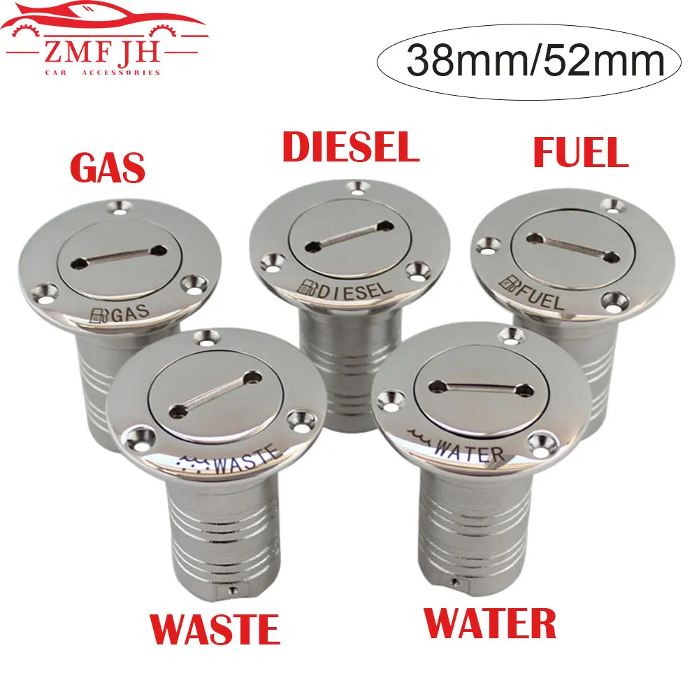 Marine Boat Hardware Deck Filler 38/50mm 316 Stainless Steel Key Cap Filler Water Waste Diesel Gas Fuel Deck Filler 1.5