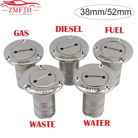 Marine Boat Hardware Deck Filler 38/50mm 316 Stainless Steel Key Cap Filler Water Waste Diesel Gas Fuel Deck Filler 1.5" and 2"