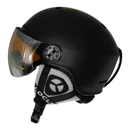 LOCLE Upgrade Ski Helmet With Visor In-Mold Winter Sports Snowmobile Helmet Skiing Helmet Ski Snowboard Helmet With Goggles