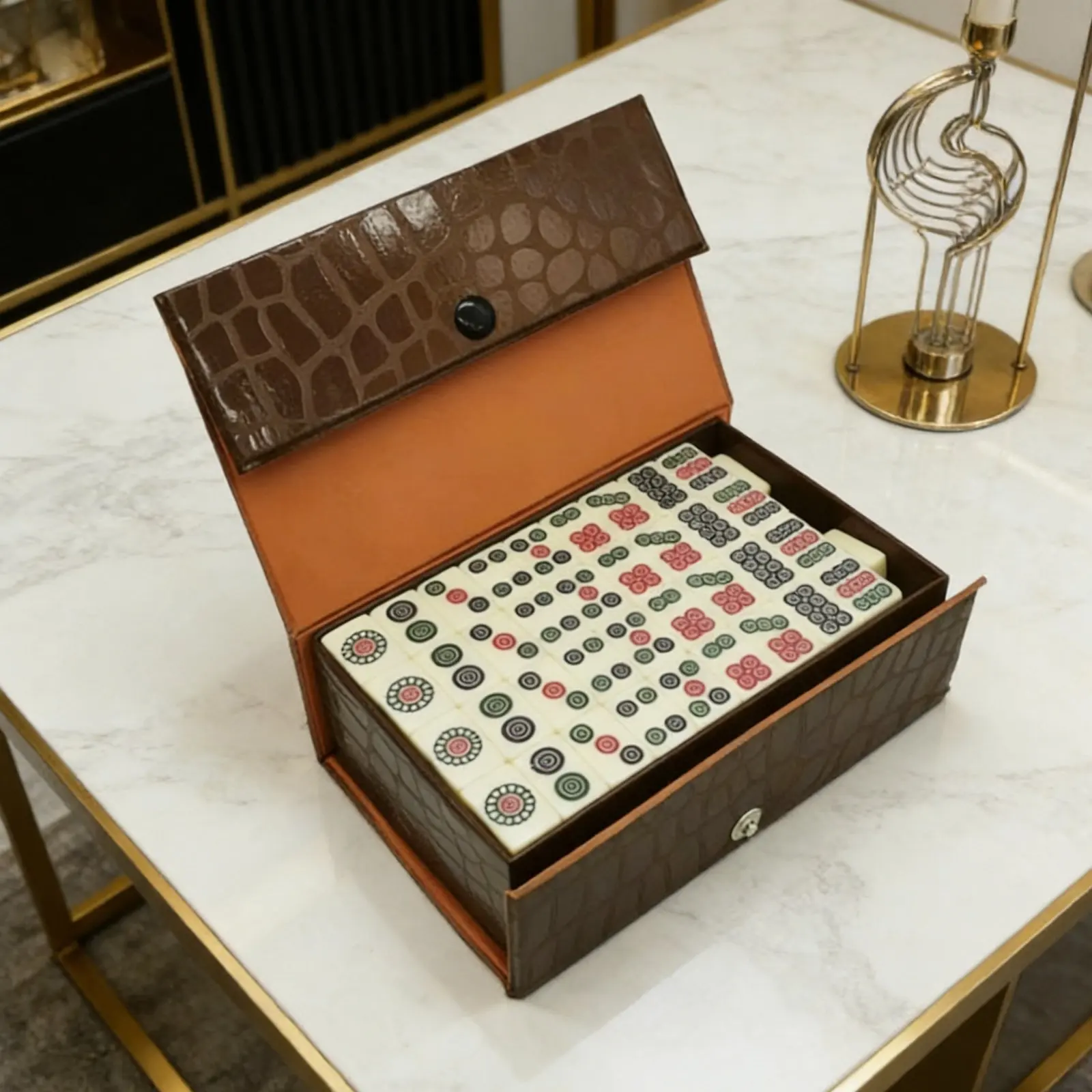 Immagine 7: Mini set Mahjong leggero, mini set Mahjong cinese, resistente agli urti e di lunga durata, per esterni