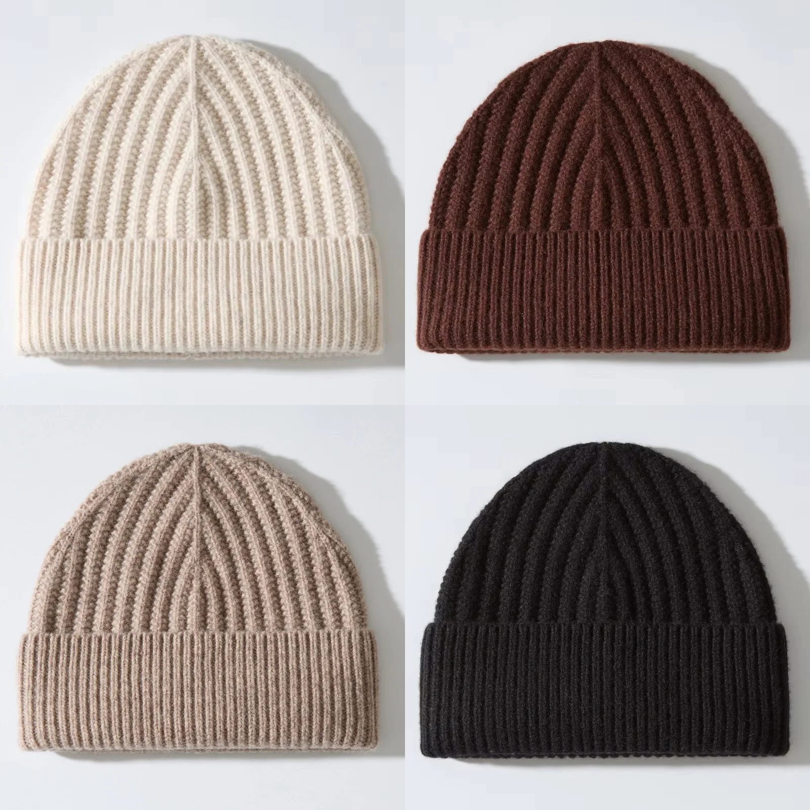 Women's Beanie Luxury Chunky Knit Beanie Hat Winter Wool Cap Skull Hat Fashion Fall Winter New view 2