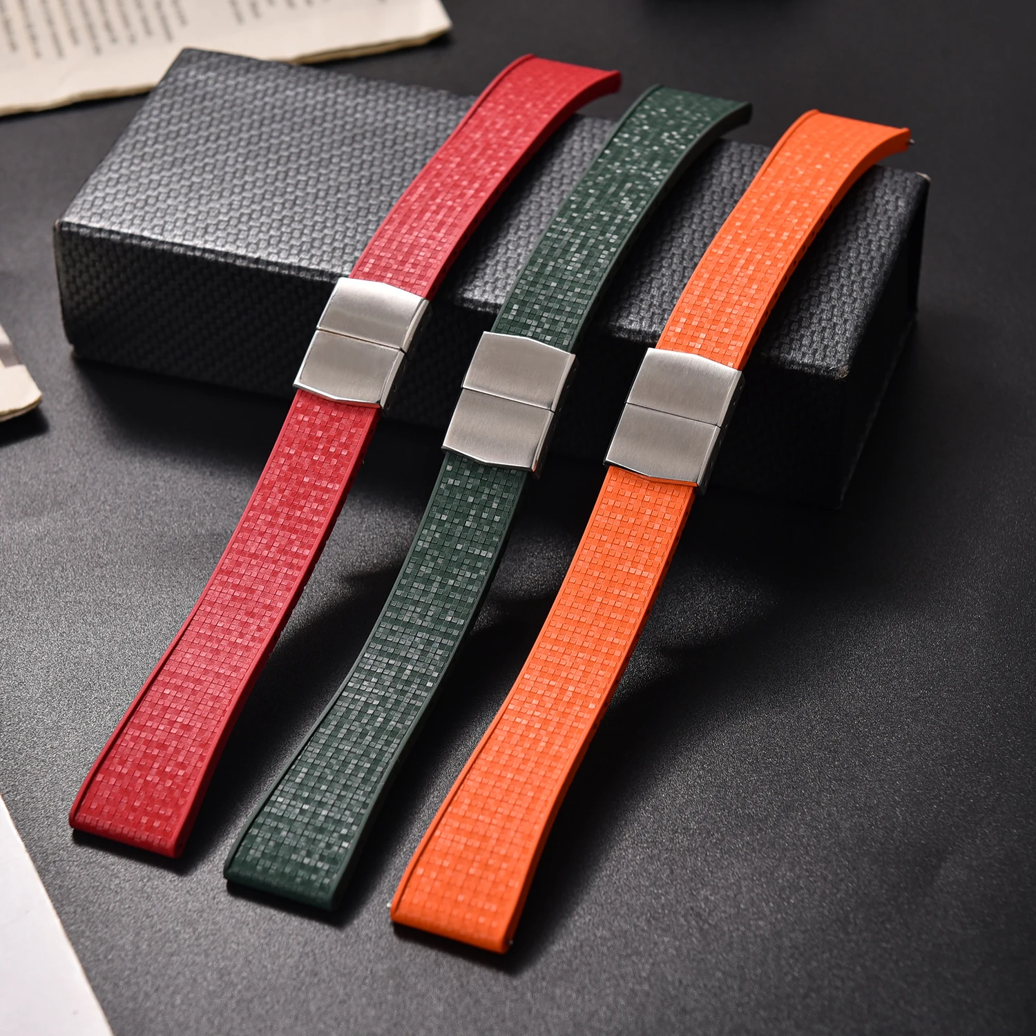 18-22mm Mosaic CTS Breathable Adjustable FKM Fluorine Rubber Smartwatch Strap Quick Release