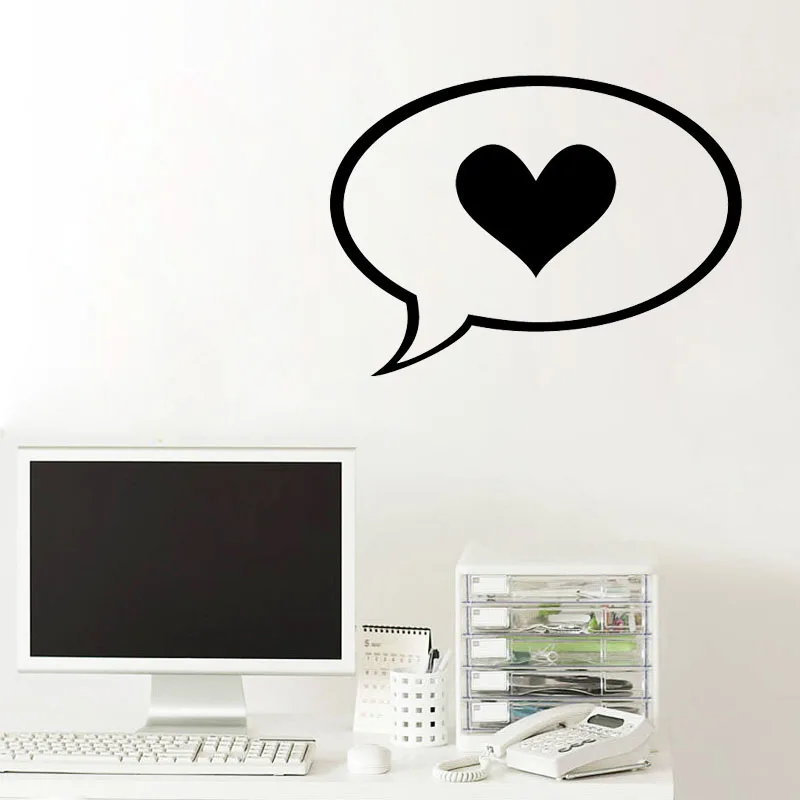 Love Heart Wall Sticker Speech Bubble Vinyl Wall Decals Bedroom Decoration Children Kids Room Art Murals Wallpaper Poster