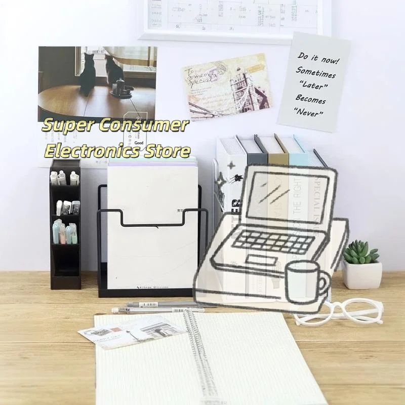 2Pcs Burr-free Wrought Metal Bookends Simple Smooth Desktop Book Stand for Office Home Book Magazine Organizer Holder