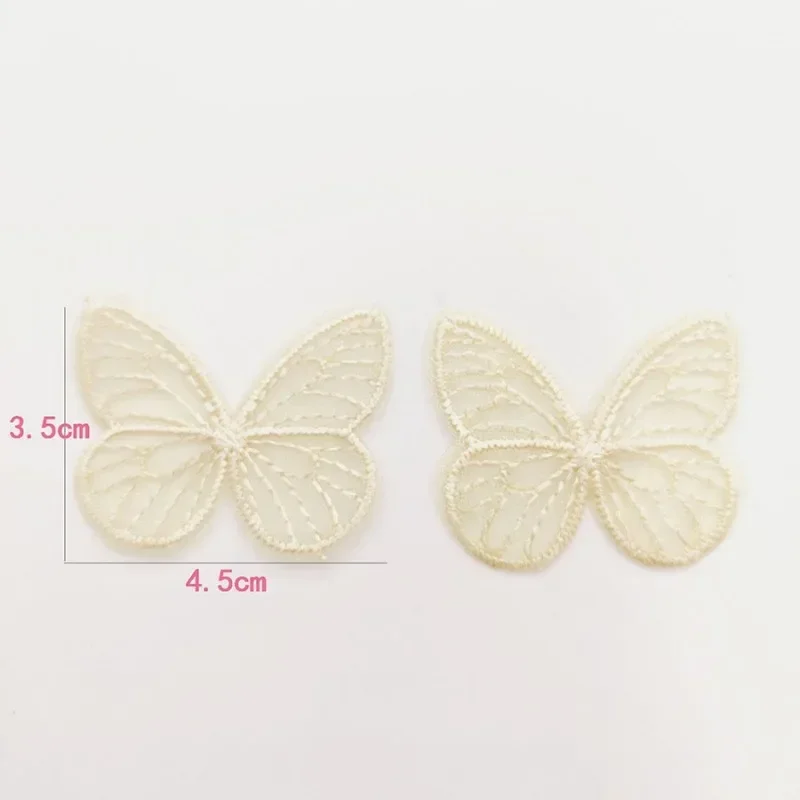 20Pcs/lot 4.5*3.5cm Embroidered Mesh Butterfly Cloth Patches Appliques for Clothes Sewing Supplies DIY Hair Clip Accessories image 6
