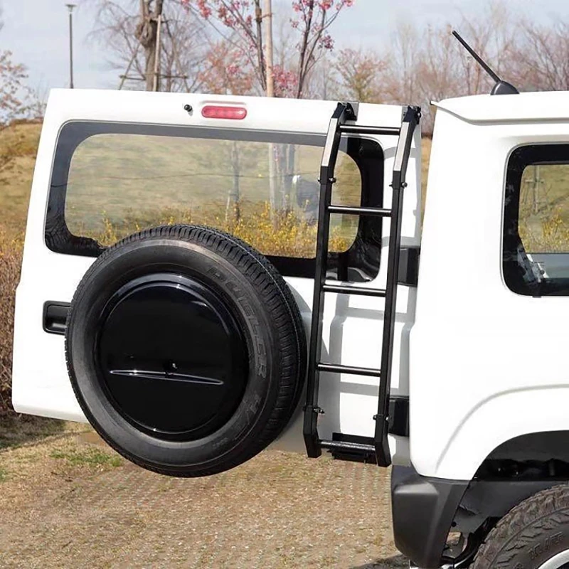 Fit For Suzuki Jimny 2019+ Car Rear Tail Door Ladder Climbing Aluminum Tailgate Climbing Ladder Protective Rack Accessories