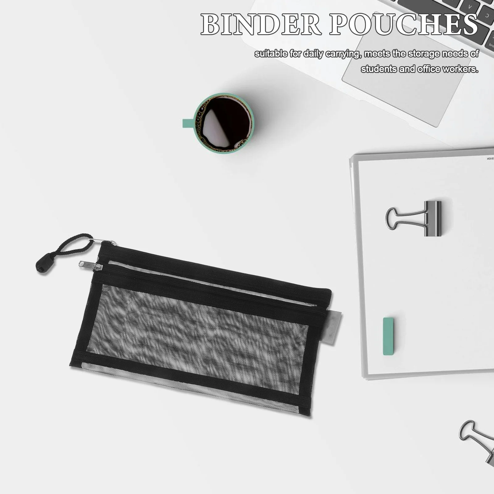 

6Pcs Transparent Nylon Double Layer Mesh Zipper Pencil Case Organizer Bag Portable for School Office Use Mesh Zipper Pouch Bags