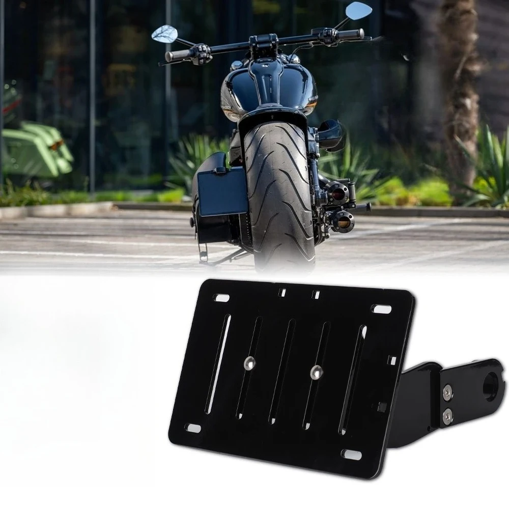 

Motorcycle Modified License Plate Holder Side & Rear Fit For Harley Softail Fat Boy Breakout Street Bob