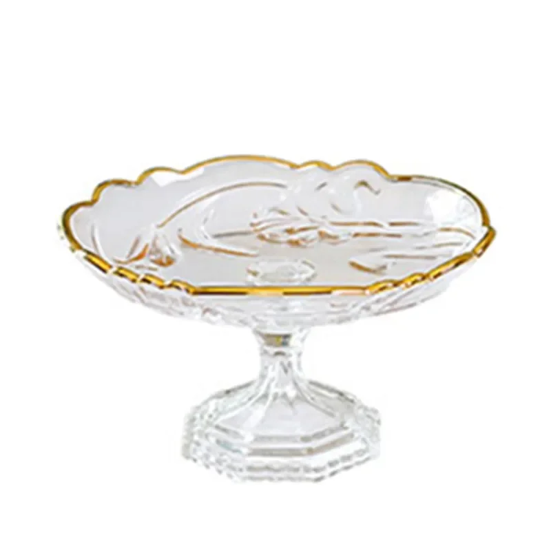

Nordic Phnom Penh Glass Fruit Plate Hotel High Foot Dessert Cake Light Luxury Home Kitchen Candy Snack