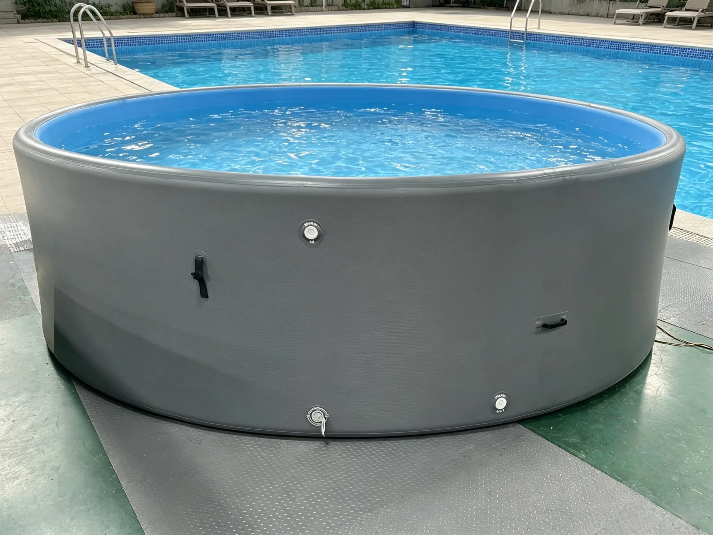 5m Diameter Round PVC Inflatable Swimming Pool Large Outdoor Family Water Pool for Backyard Amusement Park Drop Stitch Pool