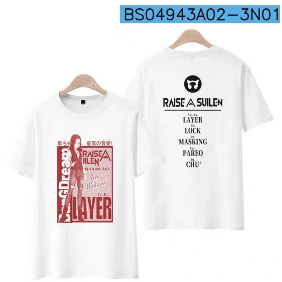 T-Shirt damski i męski z nadrukiem, japońska koszulka z nadrukiem Anime BanG Dream rive A SUILEN 3D, z blokadą warstwową, maskująca PAREO CHU,