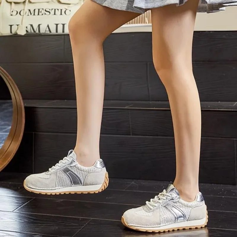 Fashion Forrest Gump Shoes Women Genuine Leather 2024 Spring Autmn New Flat Women Moral Training Shoes Casual Sneakers Women