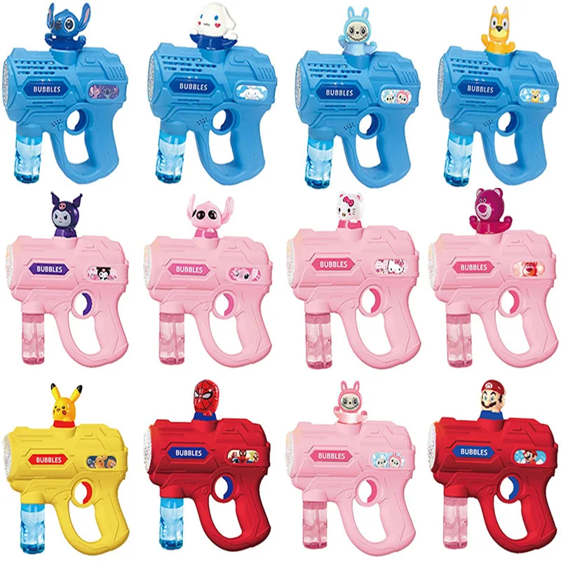 子供のためのステッチバブルガンおもちゃ,全自動,バブルマシン回転,屋外サンドゲーム,クリスマスプレゼント,新品