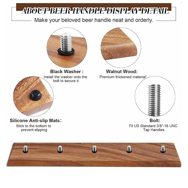 Creative Beer Tap Handle Display (Only Holder), Tabletop 3/8