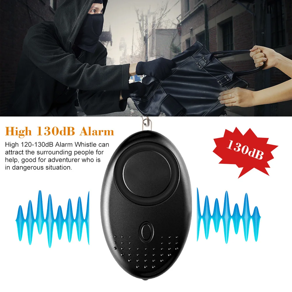 ZK10 개인 경보 120-130dB 안전 사운드 비상 자기 방어 보안 경보 키 체인 LED 손전등