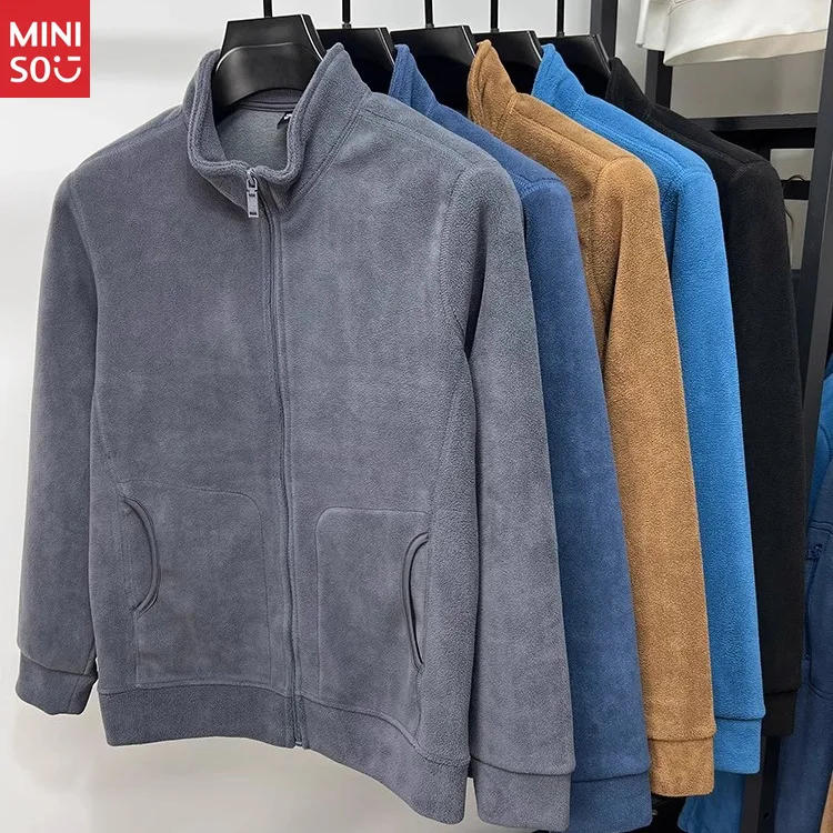 الخريف والشتاء الرجال الوقوف طوق سستة سترة سترة الخريف والشتاء الرجال سميكة الدافئة الصوف بلون سترة #4