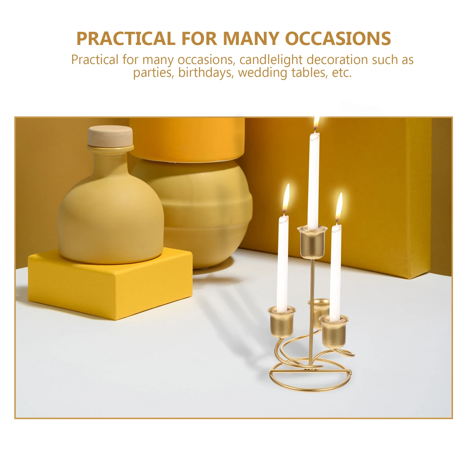 

Iron Stand Retro Decorative Vintage European Holder Household Candlestick for Wedding Birthday