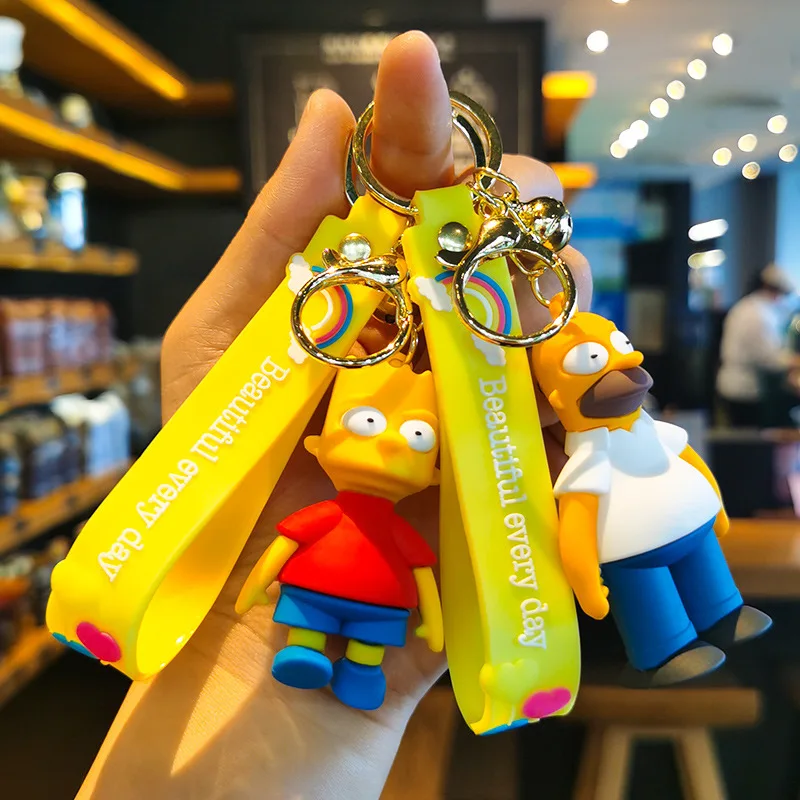 

Classic New Family of Celebrities The Simpsons Family Anime Keychain Car Keychai Bag Accessories Cute Personalized Gifts Fashion