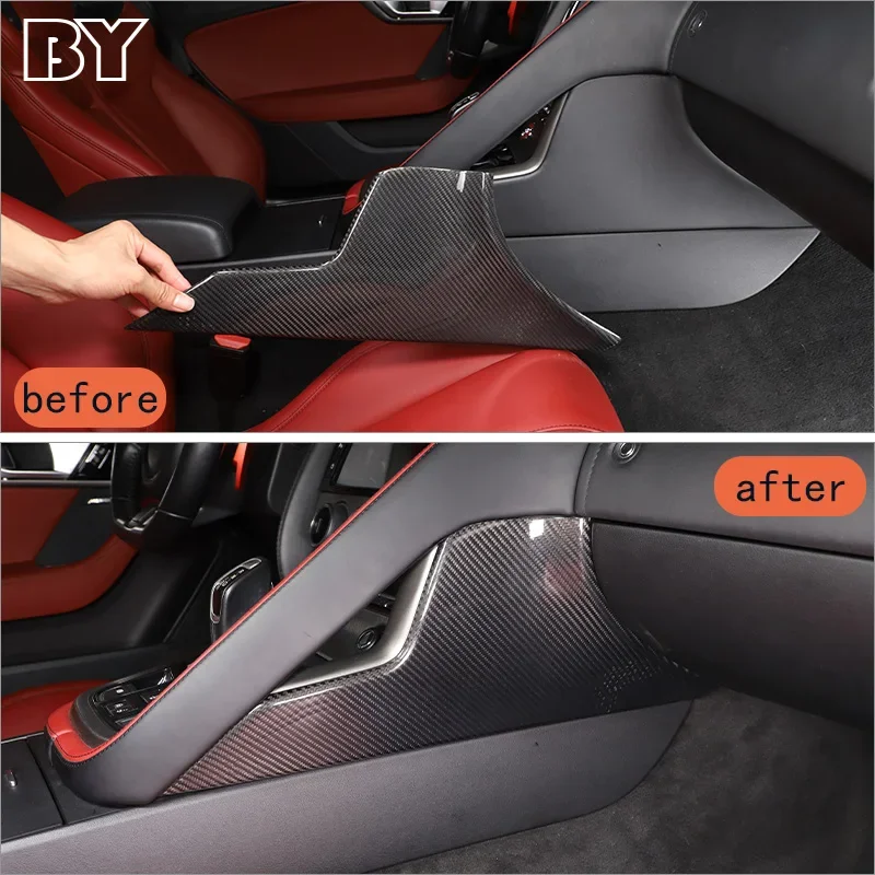 

Real Carbon Fiber Car Central Control Panel Side Decoration Cover For Jaguar F-Type 2013-2022 Center Console Panel Accessories