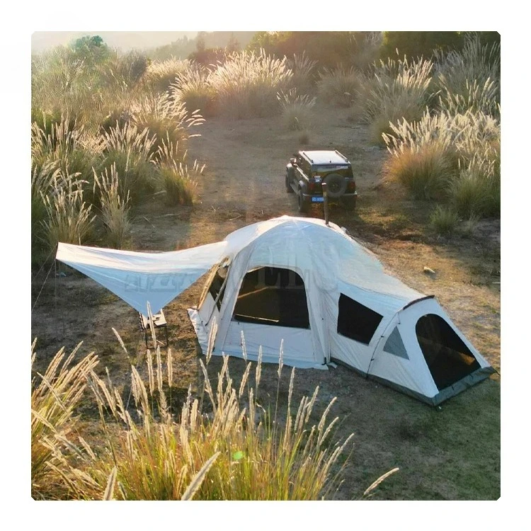 

Camp Outdoor Glamping Tent Camping Tent Hexagonal Canopy Equipment Two Bedrooms Expandable
