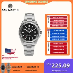 San Martin 39mm Men Dress Watch Self-Wind Mechanical 3H Date New On The Fly Adjust Clasp BGW-X1 Lume Hombre Reloj SN0129C-2/3