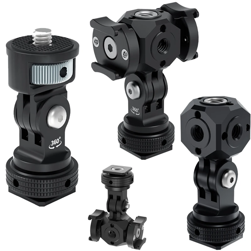 Camera Hot Shoe Phone Holder Monitor Flexible Tripod Adapter Cold Shoe Mount for iPhone Samsung Canon Nikon Sony DSLR Camera