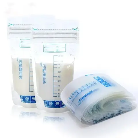 셀프 스탠딩 아기 식품 보관 용기, 누수 없는 우유 냉동고 가방, 안전한 먹이, 냄새 없음, 250ml 모유 보관 가방, 30 개