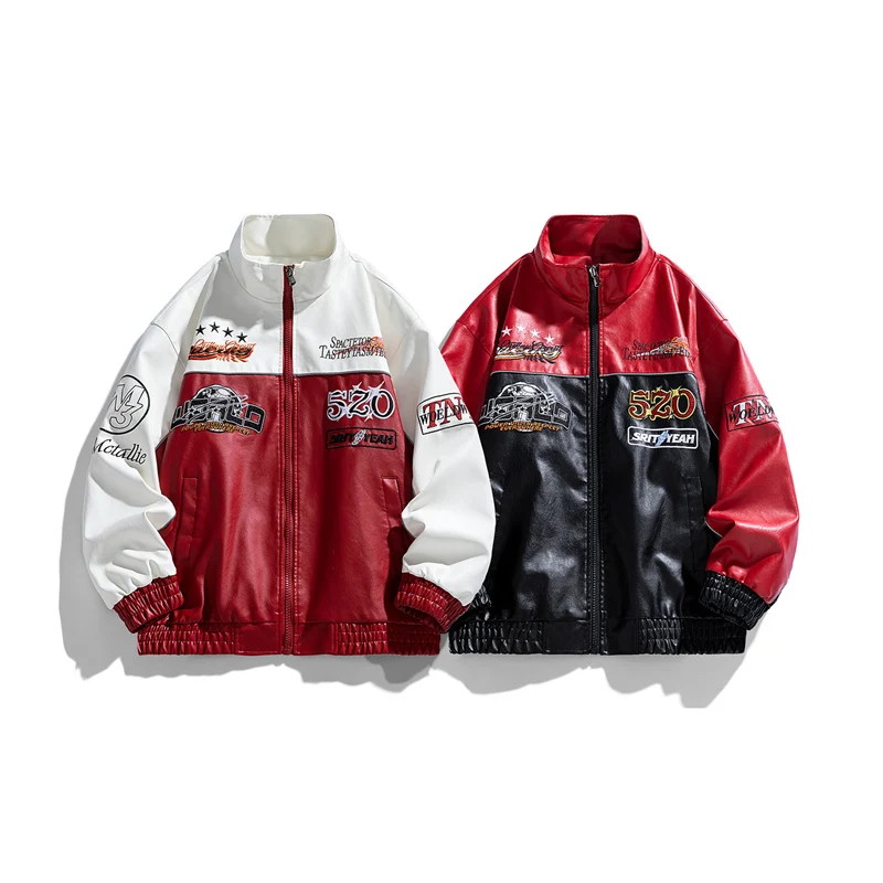 Trend Handsome Winter Outdoor Leisure Imitation Leather Jacket Comfortable Windproof Breathable Warm Jacketadidas padding Coat