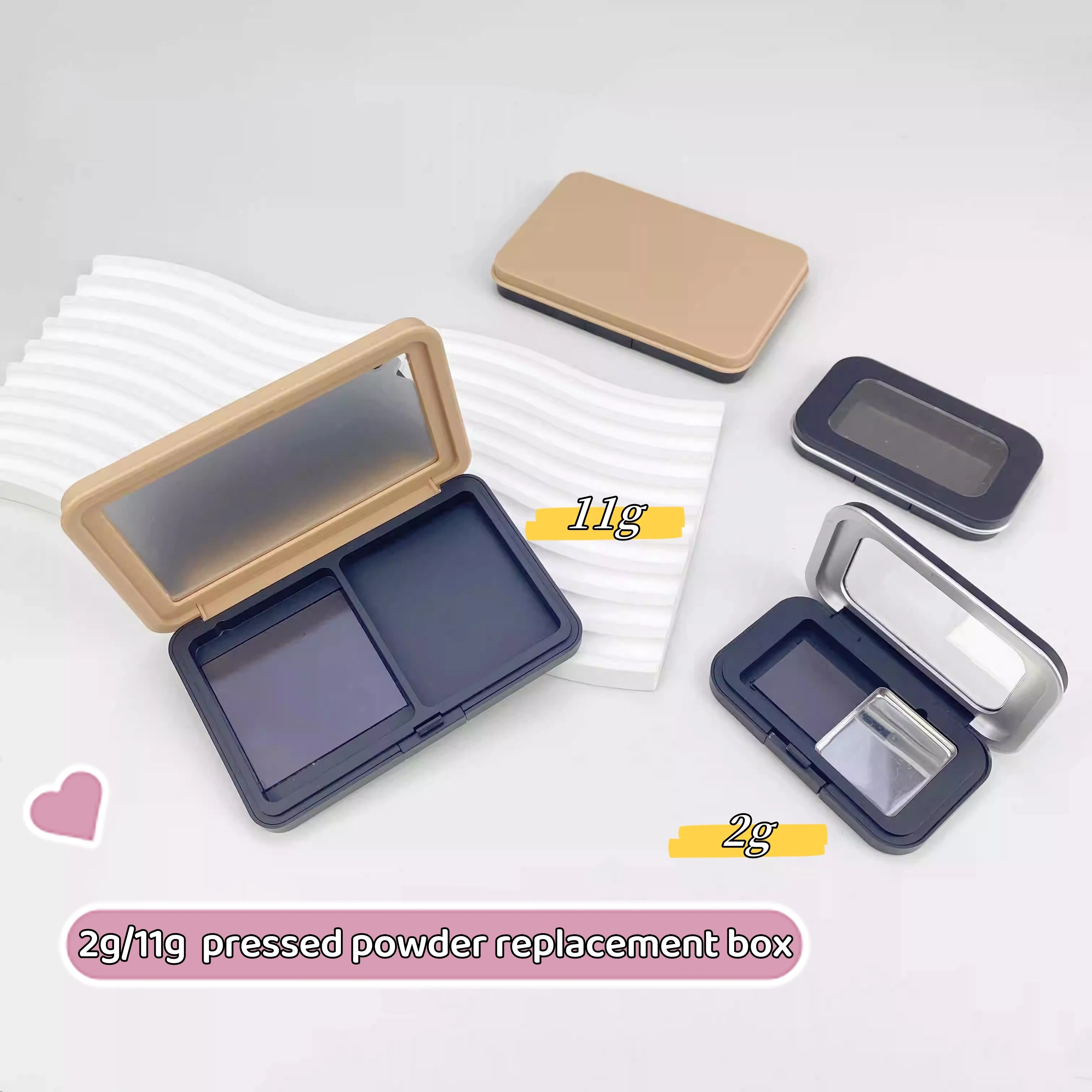 

M*F with the same style case simulation muscle powder replacement storage box magnetic empty box 2g11g can be put sample puff