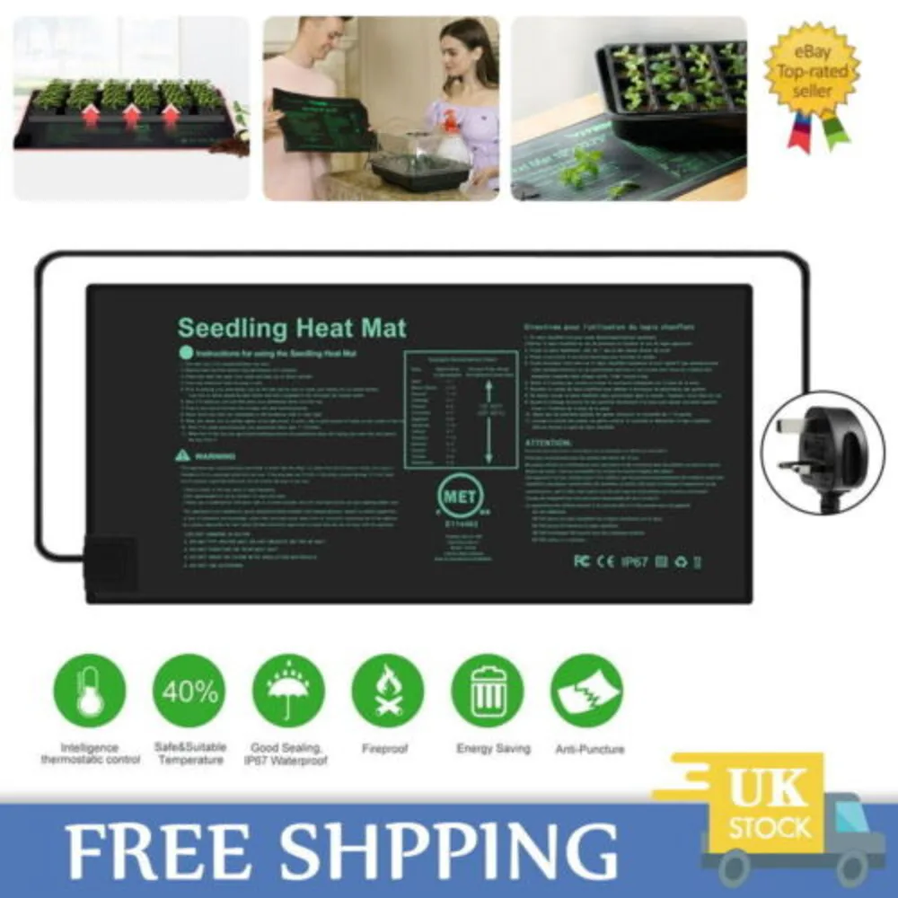 SEEDG HEATING MAT 21W GREENHOUSE PROPAGATOR PLANT SEED VIVARIUM HEAT PAD