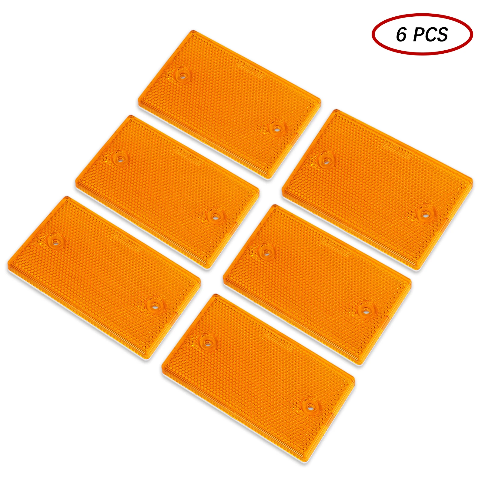 AOHEWEI 6 Pack Rear Reflector Rectangular Safety Reflector Screw In Cat Eye Reflector For Trailer Caravan Accessories