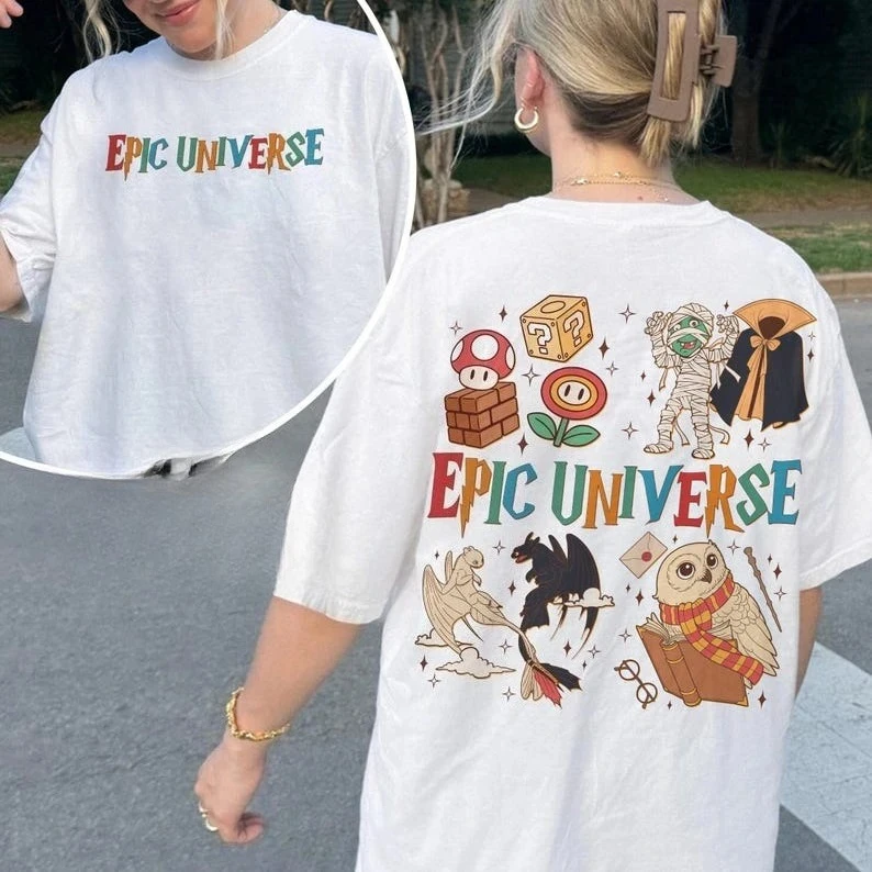Universo épico família universo parque viagem camiseta orlando parque engraçado verão moda casual confortável algodão macio viagem camisetas topo