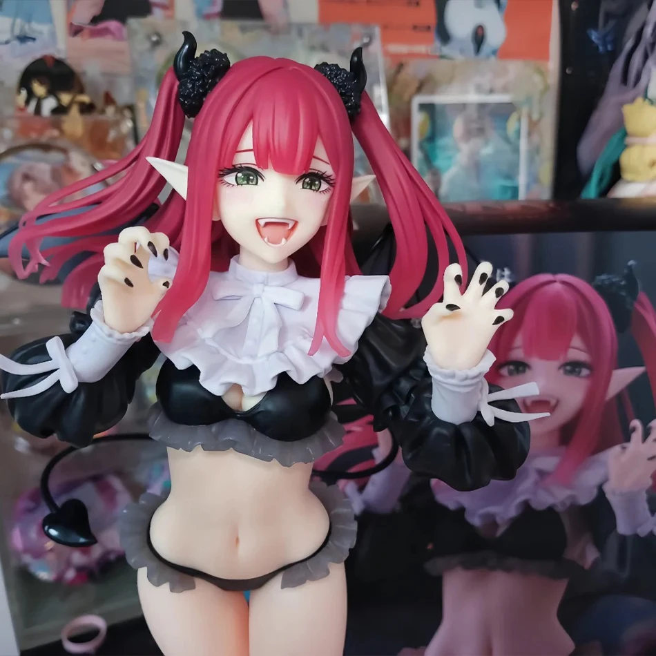 18CM Anime My Dress Up Darling Kitagawa Marin PVC Collection Figure School Uniform Liz Devil Style Desktop Ornaments Model Toys