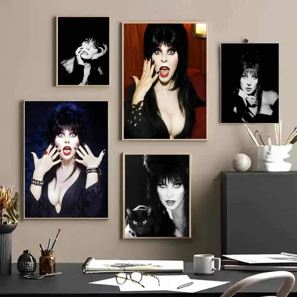 E-Elvira Actress Poster Stickers HD Waterproof Painting Wall Art for Bedroom Living Room Home Decor Decoration Gift