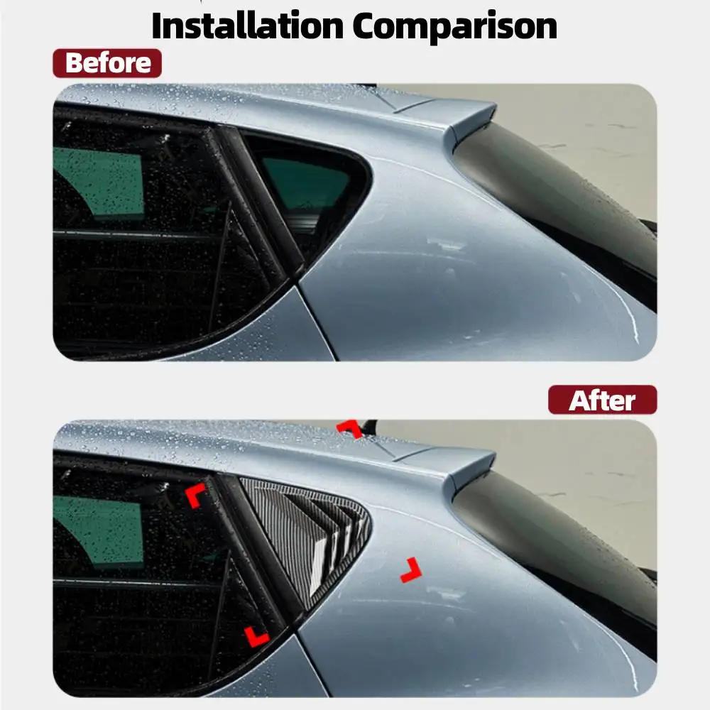 Car Rear Window Side Decoration Windshield Shutter Louver Cover Auto Carbon Fiber Trim Sticker for Seat Ibiza MK4.5 2013-2017