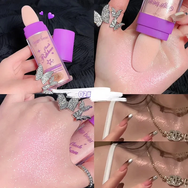 Highlighter Powder White Moonlight Polvo De Hadas Glitter Shimmer Contour Shading Illuminator for Women Face Body Makeup